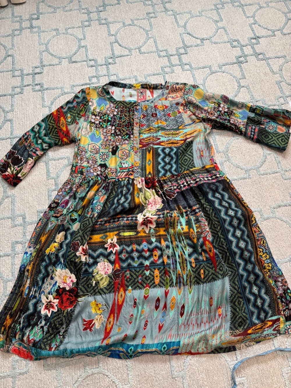 Johnny Was silk Women's Boho Dress - Picture 5 of 6